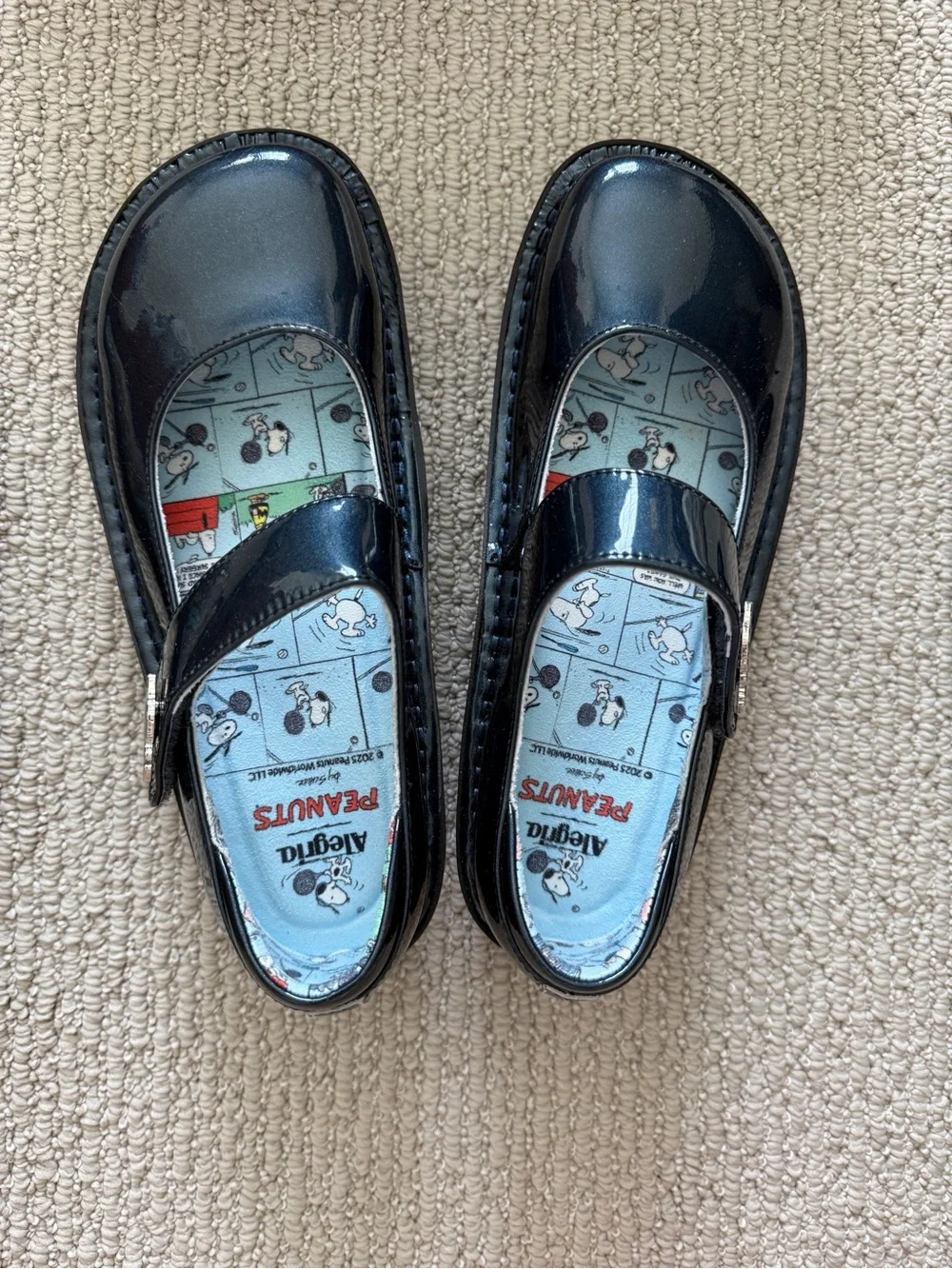 Alegria navy Mary Jane Shoes - Peanuts Insole Snoopy tennis